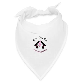 Gewehre und Rosen - Bandana Dreieckstuch - Weiß - Vorne