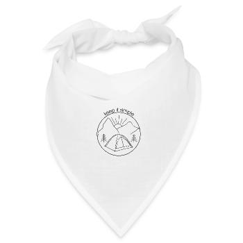 Keep it simple (schwarze Version) - Bandana Dreieckstuch - Weiß - Vorne