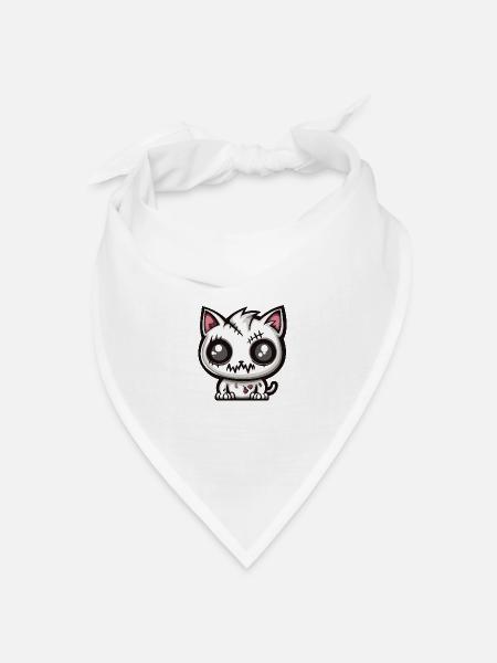 Katze Halloween Lustig Cartoon - Bandana Dreieckstuch - Weiß