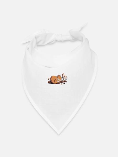 Eichhoernchen Squrirrel Comic Cute Kawaii 4 - Bandana Dreieckstuch - Weiß