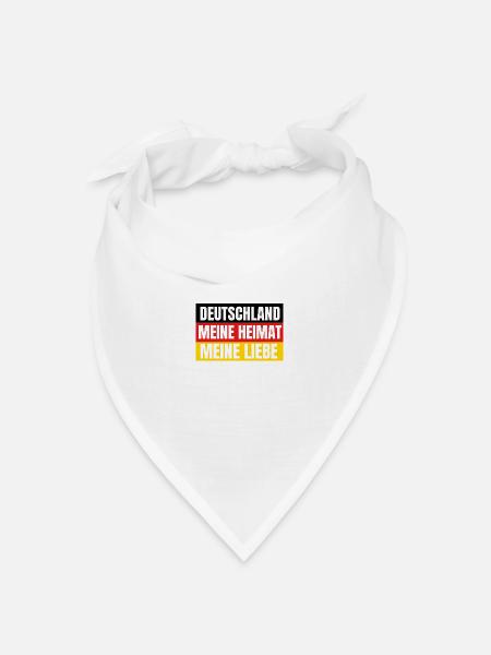 Deutschland meine Heimat meine Liebe - Bandana Dreieckstuch - Weiß
