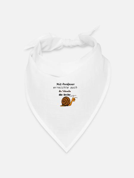 Mit Ausdauer erreichte die Schnecke die Arche - Bandana Dreieckstuch - Weiß