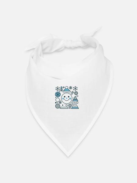 Design "Frosted Whimsy" - Bandana Dreieckstuch - Weiß