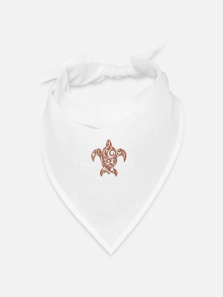 Meeresschildkröte, Meeresschildkröte Tattoo - Bandana Dreieckstuch - Weiß
