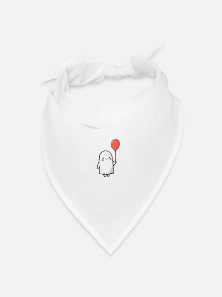 Geist und Ballon - Bandana Dreieckstuch - Weiß