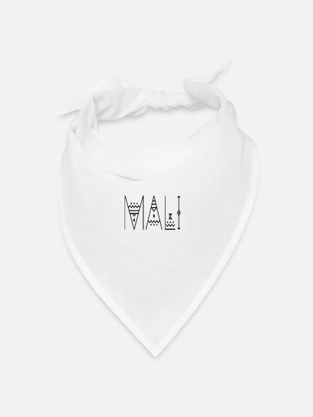 Mali Schriftzug schwarz - Bandana Dreieckstuch - Weiß