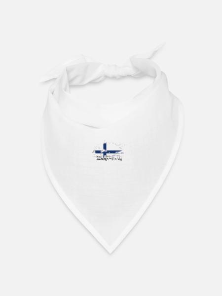 Finnland Fanartikel Suomi - Bandana Dreieckstuch - Weiß