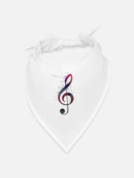 Musik-Universal-Taste - Bandana Dreieckstuch - Weiß