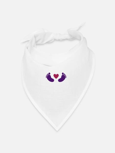 Babyfüße - Bandana Dreieckstuch - Weiß