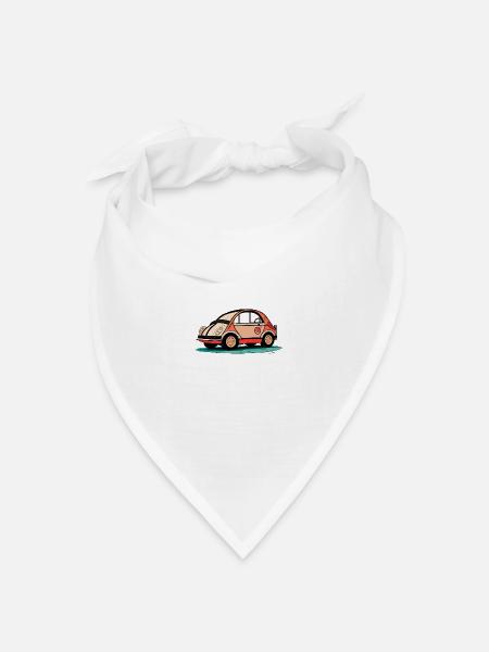 Rosa Auto - Bandana Dreieckstuch - Weiß