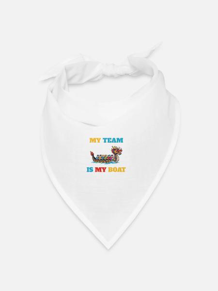 My Team is my Boat - Bandana Dreieckstuch - Weiß