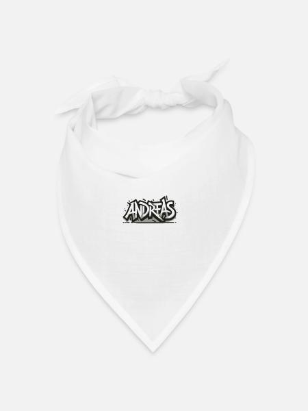 Andreas Name Vorname Graffiti - Bandana Dreieckstuch - Weiß