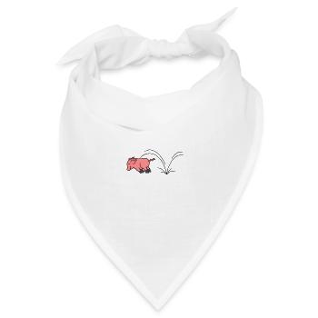 Spring Schweinchen / Piglet Hopper (2c) - Bandana Dreieckstuch - Weiß - Vorne