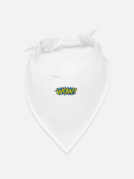 WOW! Cartoon Comic Soundeffekt - Bandana Dreieckstuch - Weiß