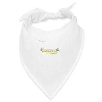 Mitmenschen/mit Menschen - doppeldeutig - Bandana Dreieckstuch - Weiß - Vorne