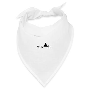 Segeln Herzschlag Segeln Geschenkidee Segeln - Bandana Dreieckstuch - Weiß - Vorne