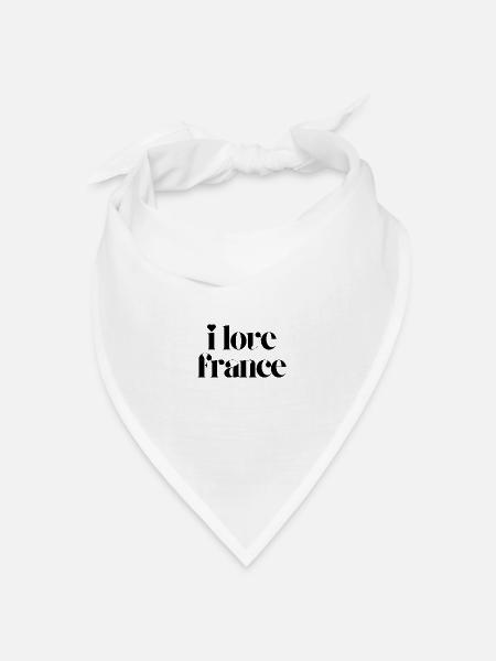 Ich liebe Frankreich - Bandana Dreieckstuch - Weiß