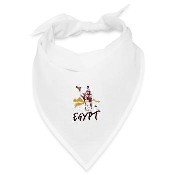 Illustration: Beduinen Ägyptens und Pyramiden - Bandana Dreieckstuch - Weiß - Vorne