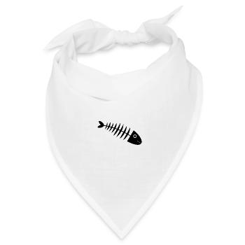 Fischgräte Fisch angeln - Bandana Dreieckstuch - Weiß - Vorne