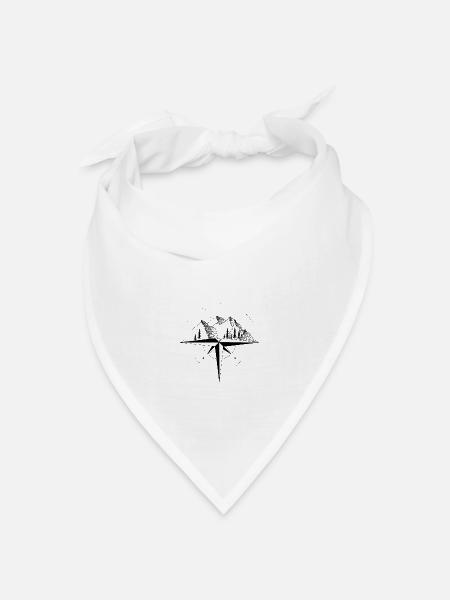 Berge Kompass - Bandana Dreieckstuch - Weiß