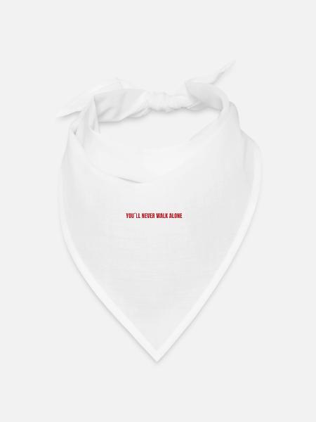 You will never walk alone (rot) - Bandana Dreieckstuch - Weiß