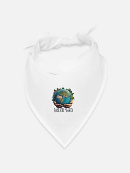 SAVE THE PLANET - Bandana Dreieckstuch - Weiß