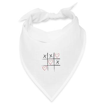Tic-Tac-Toe - Bandana Dreieckstuch - Weiß - Vorne