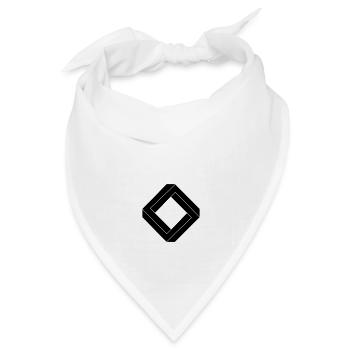 Quadratisches unmögliches schwarzes Design - Bandana Dreieckstuch - Weiß - Vorne