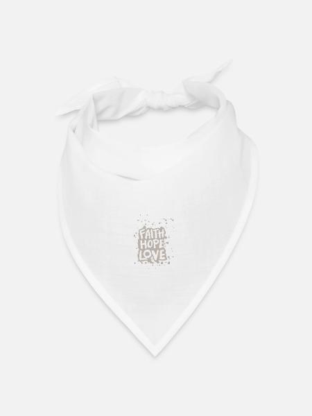 Glaube Hoffnung Liebe - Bandana Dreieckstuch - Weiß