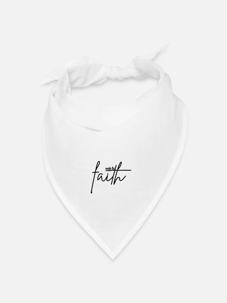 Wandeln Sie im Glauben - Bandana Dreieckstuch - Weiß