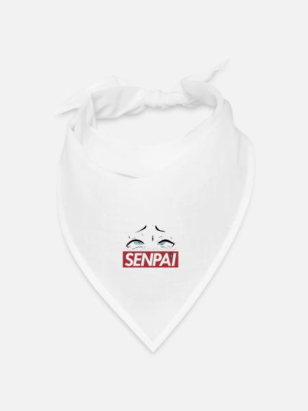 Senpai Augen - Bandana Dreieckstuch - Weiß