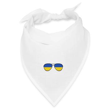 Ukraine Ukraina Slava Ukraine Sonnenbrille Flagge - Bandana Dreieckstuch - Weiß - Vorne