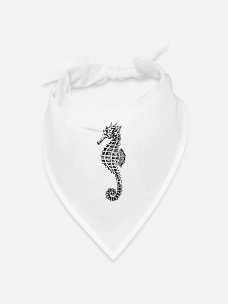 Seepferdchen - Bandana Dreieckstuch - Weiß