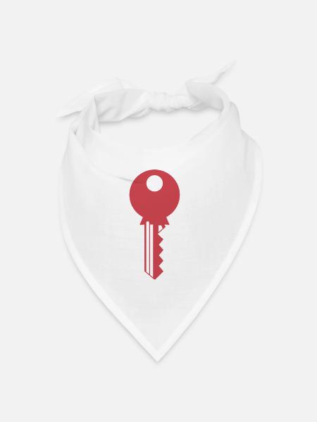 Schlüssel - Bandana Dreieckstuch - Weiß