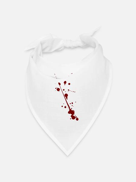 Blutflecken - Bandana Dreieckstuch - Weiß