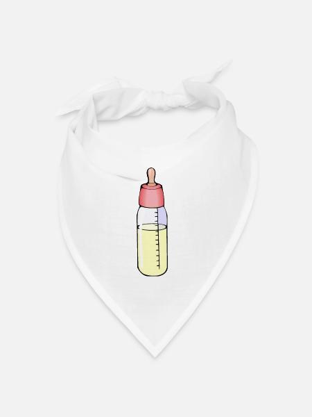Baby Flasche - Bandana Dreieckstuch - Weiß