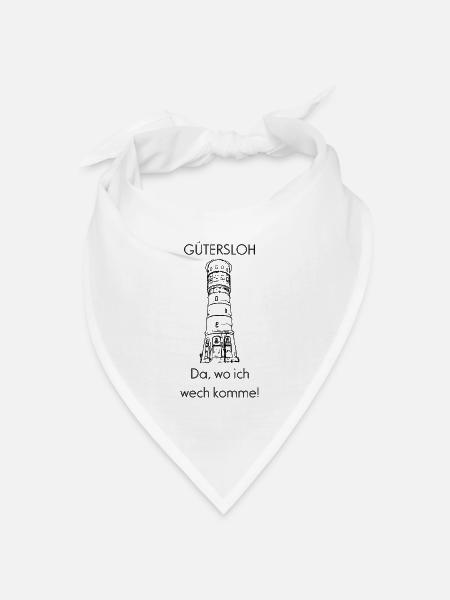 Gütersloh schwarz ohne Hintergrund - Bandana Dreieckstuch - Weiß
