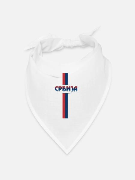 Srbija Flag II - Bandana Dreieckstuch - Weiß