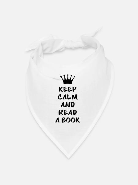 Keep calm and read a book - Bandana Dreieckstuch - Weiß