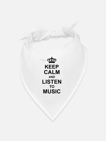 keep calm and listen to music kg10 - Bandana Dreieckstuch - Weiß