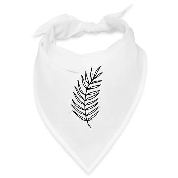 Ast Zweig Blatt Blätter Pflanze Natur Mistel Tanne - Bandana Dreieckstuch - Weiß - Vorne