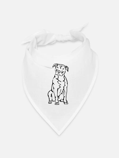 American Staffordshire Terrier - Bandana Dreieckstuch - Weiß