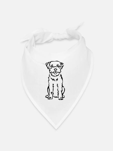 Border Terrier - Bandana Dreieckstuch - Weiß