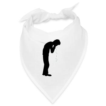 Heulen Tropfen Depression - Bandana Dreieckstuch - Weiß - Vorne