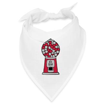 Kaugummi Spender Automat - Bandana Dreieckstuch - Weiß - Vorne