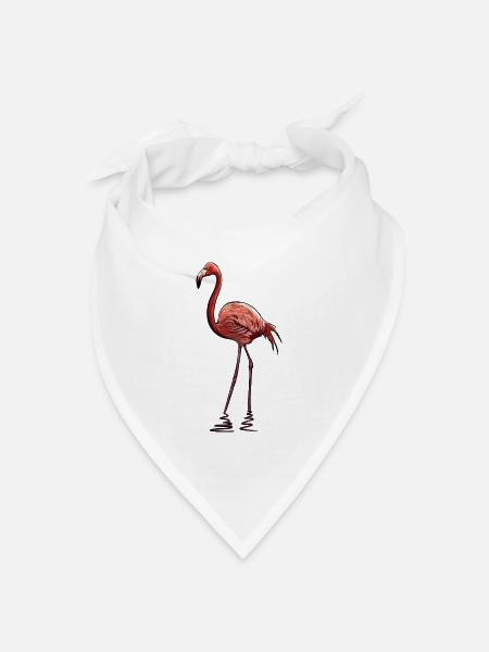 Flamingo - Bandana Dreieckstuch - Weiß
