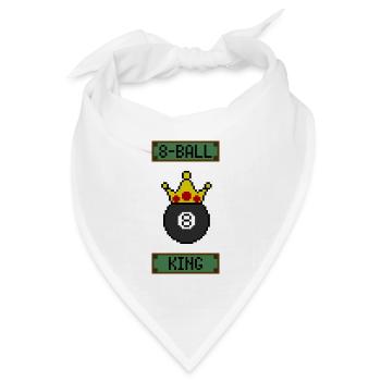 Retro 8-Bit 8-Ball King - Bandana Dreieckstuch - Weiß - Vorne