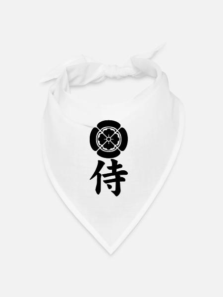 Samurai-Emblem des Oda-Clans (schwarz) - Bandana Dreieckstuch - Weiß