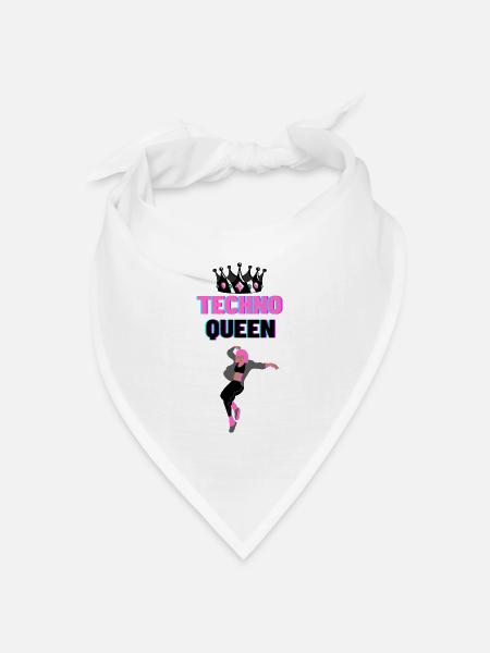 Techno Queen - Bandana Dreieckstuch - Weiß