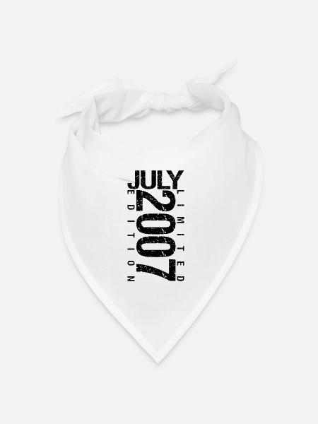 Geburtstag Juli 2007 Juli geboren im Juli 2007 - Bandana Dreieckstuch - Weiß